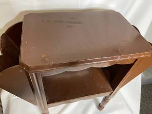 lot 75 image: Vintage Wooden Accent Table with Magazine Racks