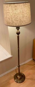 lot 112 image: Vintage Brass Floor Lamp with Marble Ball