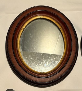 lot 187 image: Two Wooden Framed Oval Mirrors