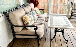 lot 12 image: Frontgate Carlisle Sofa with Coordinating Table