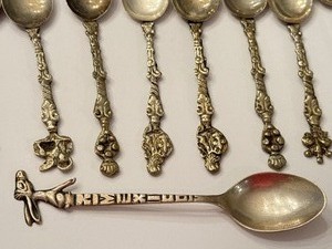lot 209 image: Variety of Vintage Demitasse Spoons, Some Sterling