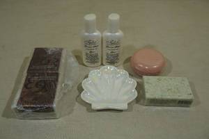 4 Bars of Soap with Soap Dish and Lotion