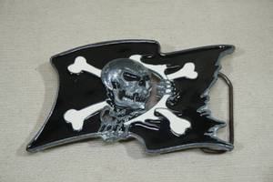 lot 60 image: Skull Flag Belt Buckle