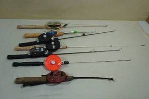 lot 94 image: Assorted Ice Fishing Rods with Reels