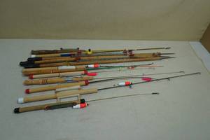 lot 95 image: Assorted Ice Fishing Rods - Some with Spike