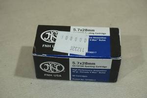 lot 105 image: 50 FNH 5.7 x 28mm 40 Gr Hornady V-Max Ammo