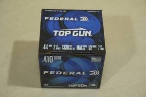 lot 128 image: 25 Federal Top Gun .410 Bore 2-12 7-12 Shot Shotshells