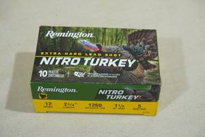 lot 147 image: 10 Remington Nitro Turkey 12 Gauge 2-34 5 Shot Shotshells