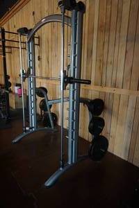 lot 4 image: Matrix Aura Squat Rack Tower Weight Training Exercise Machine