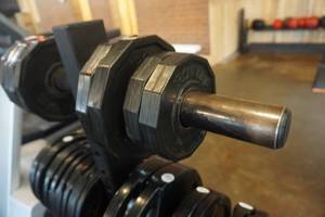 lot 166 image: 2 - Iron Grip 5 lb Weight Plates and 2 Iron Grip 2.5 lb Weight Plates
