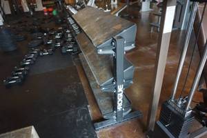 lot 382 image: Rogue Fitness 3 Level WeightFitness Accessory Storage Rack