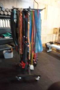 lot 468 image: Wheeled Storage Racking For Resistance Straps, Belts and More