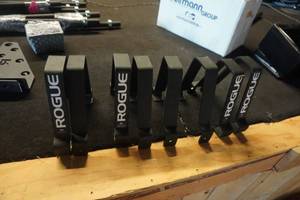 lot 443B image: 8 - Rogue Fitness Book Shelf Divider Brackets For Exercise Racking