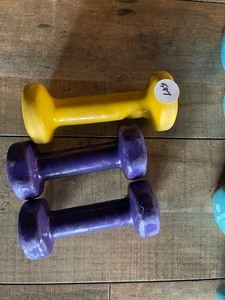 lot 537 image: 3 - Body Sports 3 lb Neoprene Dumbbells