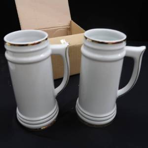 lot 64 image: NEW CASE OF BEER STEINS