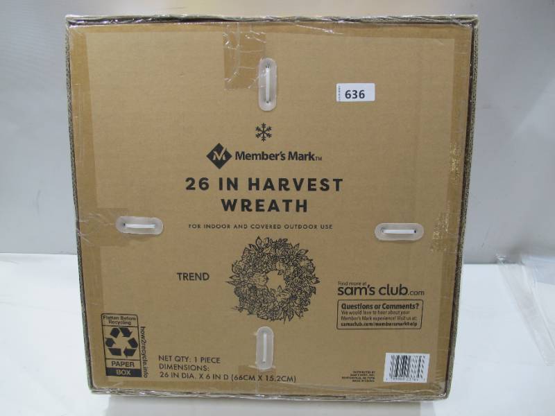 lot 362 image: NEW Members Mark 26 Harvest Wreath