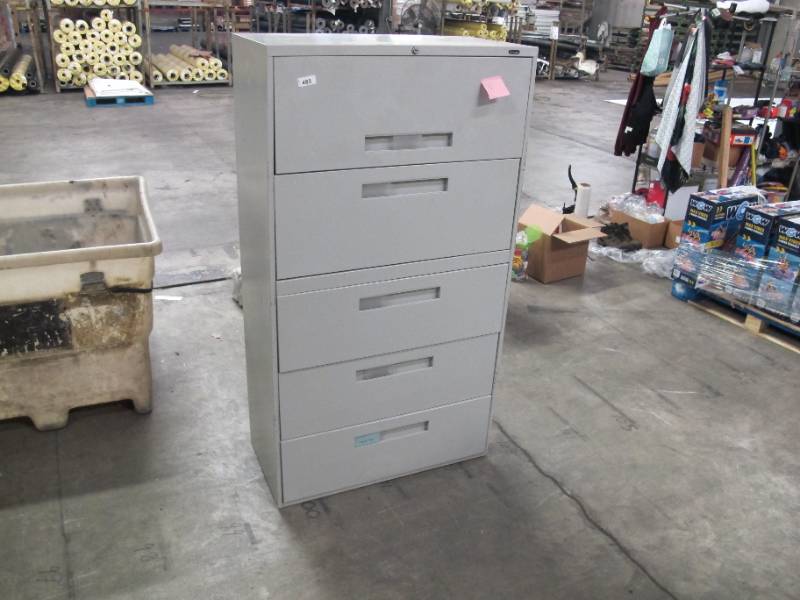 lot 270 image: 5 Level Storage Filing Cabinet - Gray USED