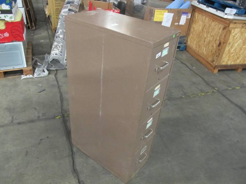 lot 271 image: 4 Drawer Storage Filing Cabinet - Brown USED