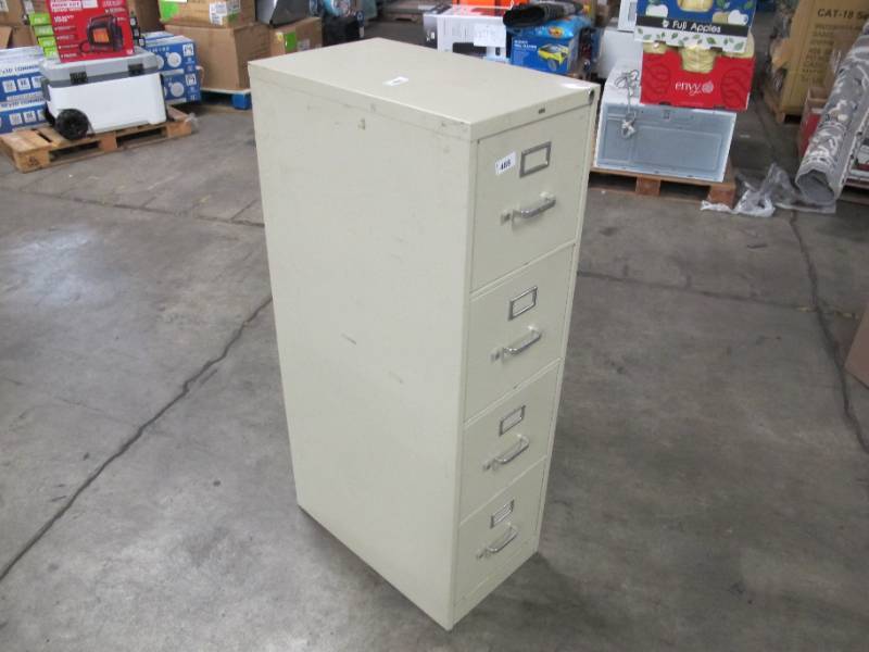 lot 273 image: 4 Drawer Storage Filing Cabinet - Light Beige USED