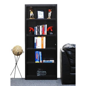 lot 104 image: NEW 5 Shelf Wood Bookcase, 72 inch Tall, Espresso Finish - Concepts in Wood MI3072-E