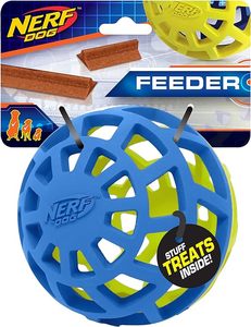 lot 223 image: NEW Nerf Dog 5 Inch Durable Treat Feeder Ball for Dogs, BlueGreen