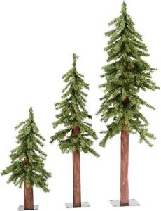 lot 307 image: Vickerman 2 3 4 Natural Alpine Artificial Christmas Tree Set, Unlit - Christmas Tree Set