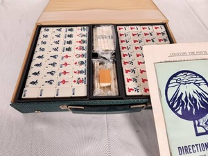 Vintage Mah Jong Set in Leatherette Case with Instructions - NewNever Used