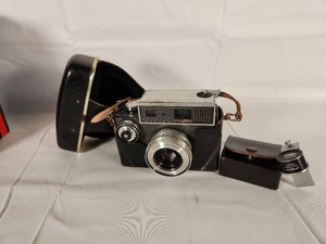 Vintage 1960s Argus Autronic II 35mm Camera with Case, Leather Strap, and Supplementary Lense