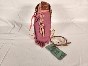Antique Native American Baby Doll and Dream Catcher