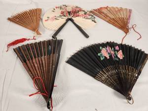 Variety of Antique Silk Fans