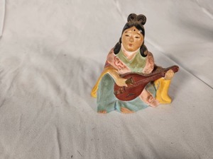 Geisha with Shamisen Guitar Ukelele Woman Figurine