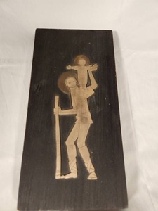 Mixed Metal and Wood Metales Casados Plaque by Emaus Talleres Monasticos Mexico