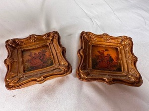 Set of Antique Two Miniature Framed Paintings