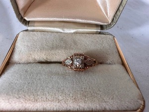 Vintage Three Stone Art Deco Ring