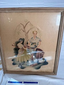 Mid Century, 1940s Vintage Watercolor Airbrush by Benjamin Harris