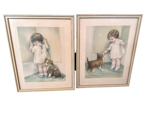 Vintage Bessie Pease Gutmann In Disgrace and The Reward Framed Prints