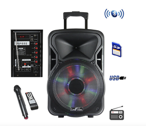 NEW beFree Sound 15 Bluetooth Portable Party Speaker with Wireless Microphone