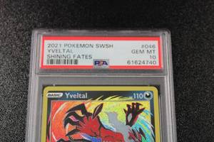 lot 51 image: 2021 Pokemon Shining Fates Amazing Rare Yveltal #046072 PSA 10