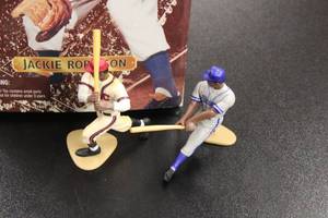 lot 73 image: Jackie Robinson 12 Staring Lineup Figure w Josh Gibson & Jackie Robinson Loose Figures