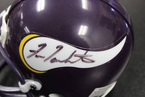 lot 76 image: Minnesota Vikings Fran Tarkenton Mini Helmet w Display