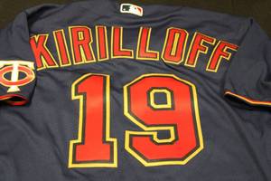 lot 77 image: Nike Minnesota Twins Team Issued Alex Kirilloff Authentic Jersey Size 46 MLB COA #YP142459 TDH