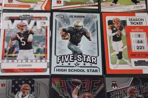 lot 118 image: Joe Burrow Football Card Lot  20 Different Cards w 2020 Hit Rookie
