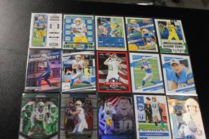 lot 119 image: Justin Herbert Football Card Lot  20 Different Cards w 2020 Leaf Red Rookie