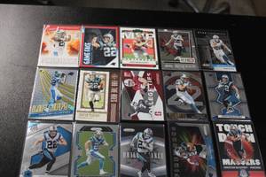 lot 121 image: Christian McCaffrey Football Card Lot  20 Different Cards w 2017 College Ties Rookie Card