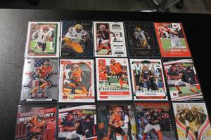 lot 122 image: Jamarr Chase Football Card Lot  20 Different Cards w (3) 2021 Chronicles Rookie Card