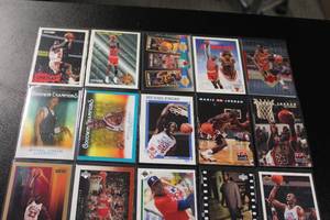 lot 129 image: Michael Jordan Basketball Card Lot  20 Different Cards w 1991 Upper Deck Baseball Card