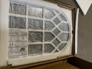 Medium Arched White Windowpane Classic Accent Mirror