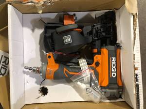 RIDGID Pneumatic 15 Deg. 1-34 in. Coil Roofing Nailer  Customer Returns See Pictures