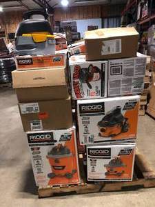 Pallet of Assorted WetDry Shop Vacs Various Sizes and Conditions Customer Returns See Pictures