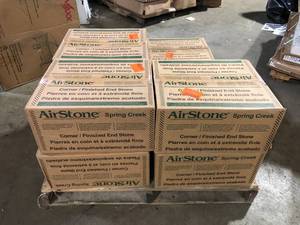 Pallet of AIRSTONE Spring Creek Gray 2 - 4 in. x 4 - 10 in. Cement Standard CornerFinished End Wall Tiles (7.25 sq. ft.case)  Customer Returns See Pictures